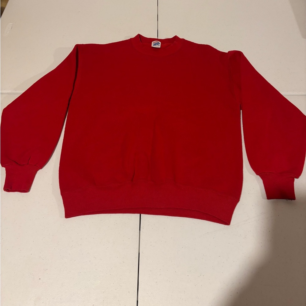 Vintage 90’s Jerzees Made In USA Blank Red Crewneck Sweatshirt Men’s M